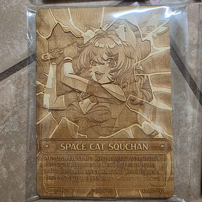 (Wood Card) Space Cat Squchan (Monarch)