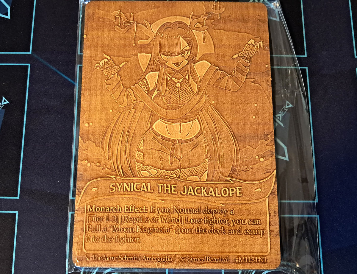 (Wood Card) Synical the Jackalope (Monarch)